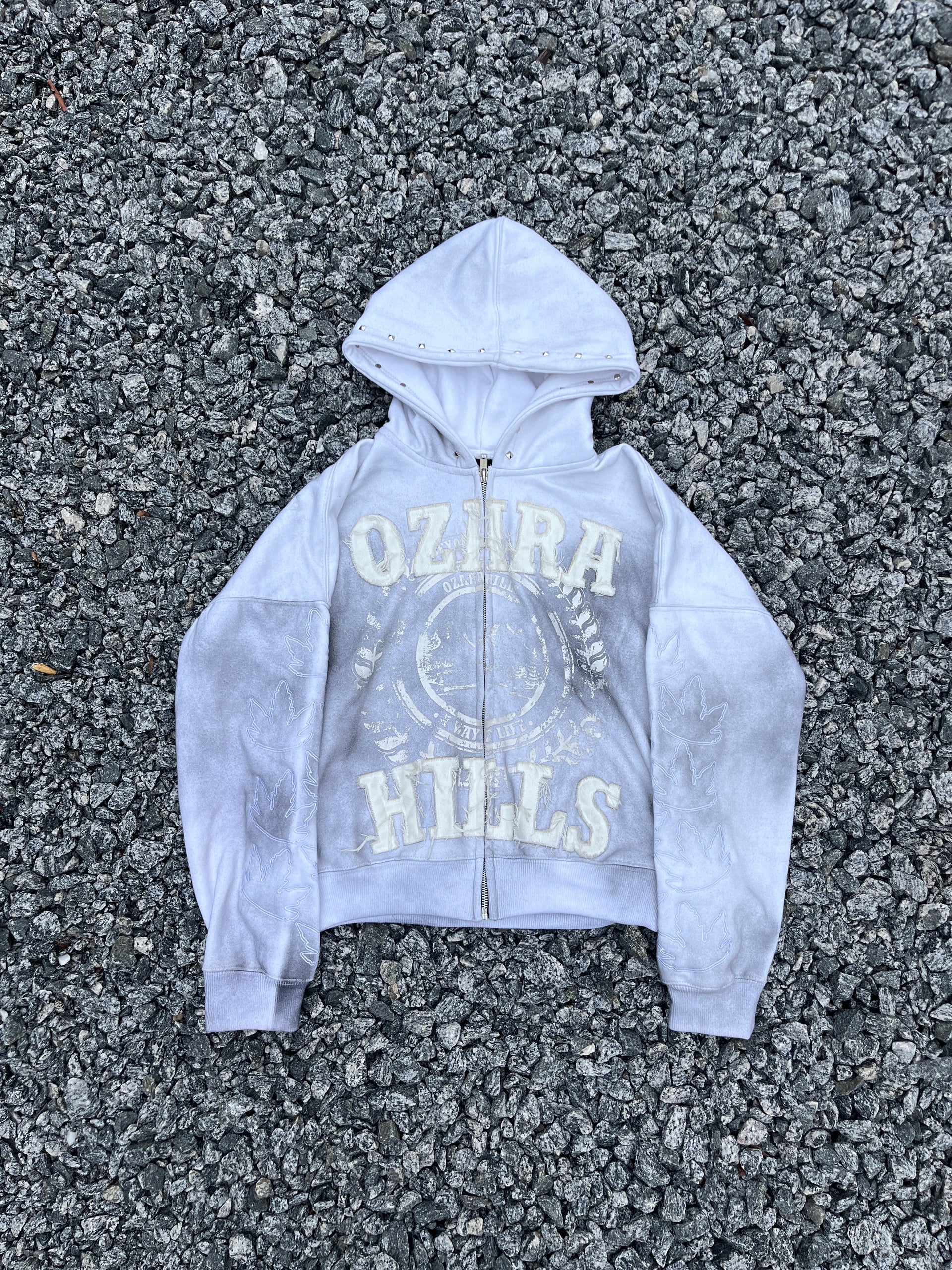 OZARA HILLS LIMITED EDITION DIRTY WHITE ZIP UP