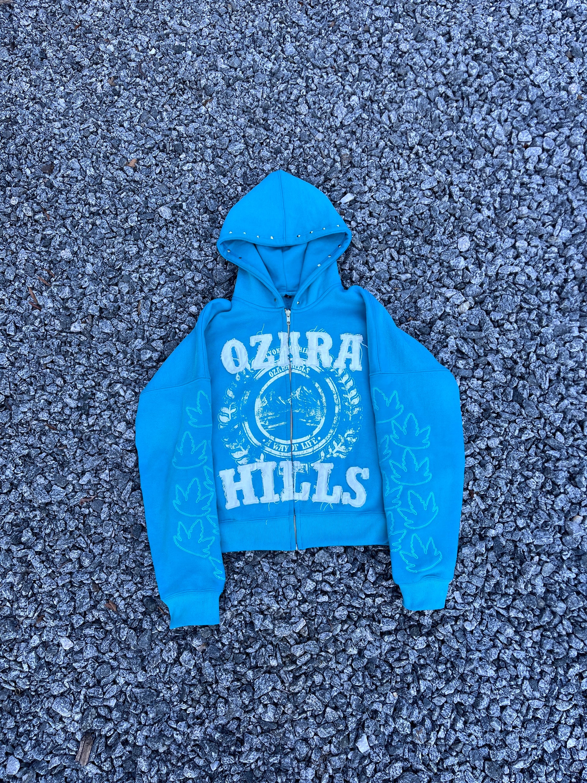 OZARA HILLS TROPICAL BLUE ZIP UP